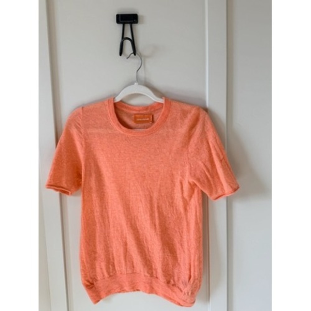 Zadig & Voltaire Ida CP 100% Cashmere Short Sleeve Sweater Orange XS